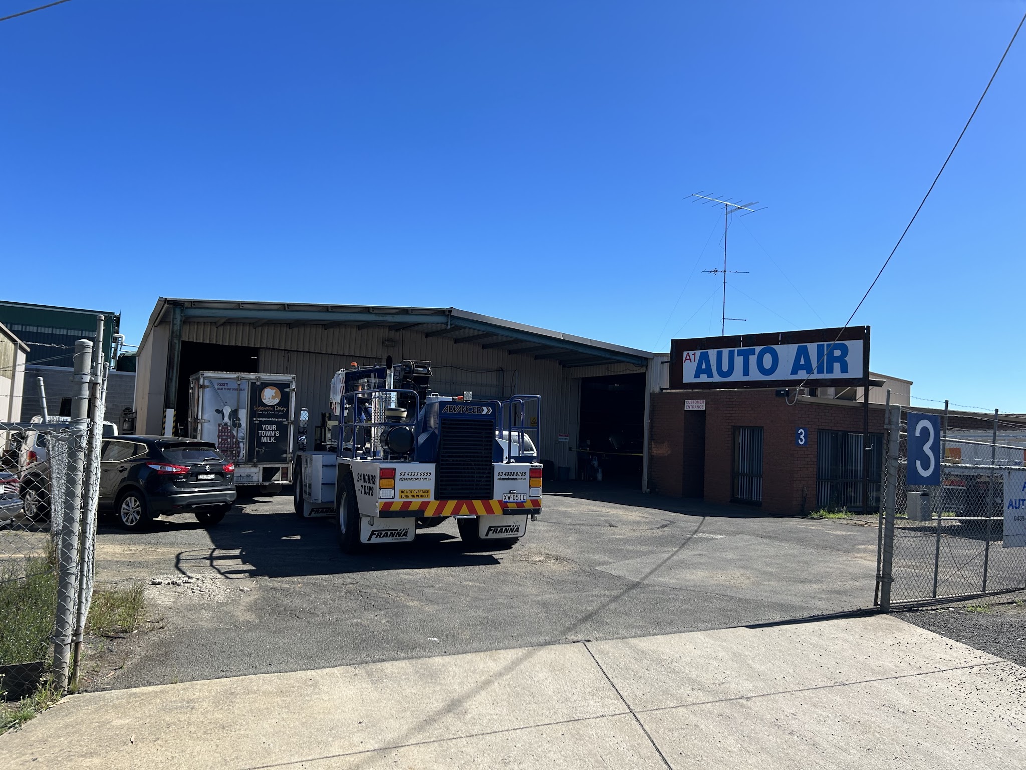 The A1 Auto Air shopfront at Unit 3, 3 Martin Drive, Delacombe, with the blue and white sign